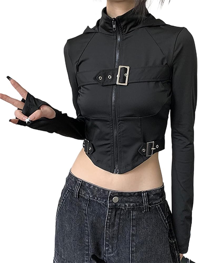 Amazon | [PTORGE] ヘソ出し ショートジャケット y2k ギャル服